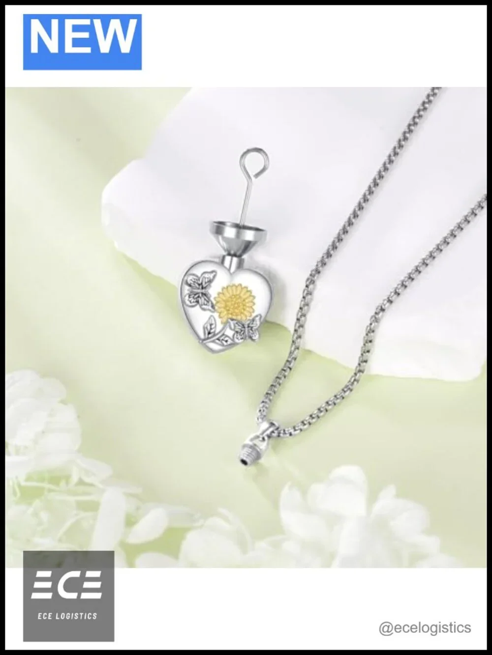 Sterling Silver Butterfly Urn Necklace for Ashes Cremation Memorial Jewelry